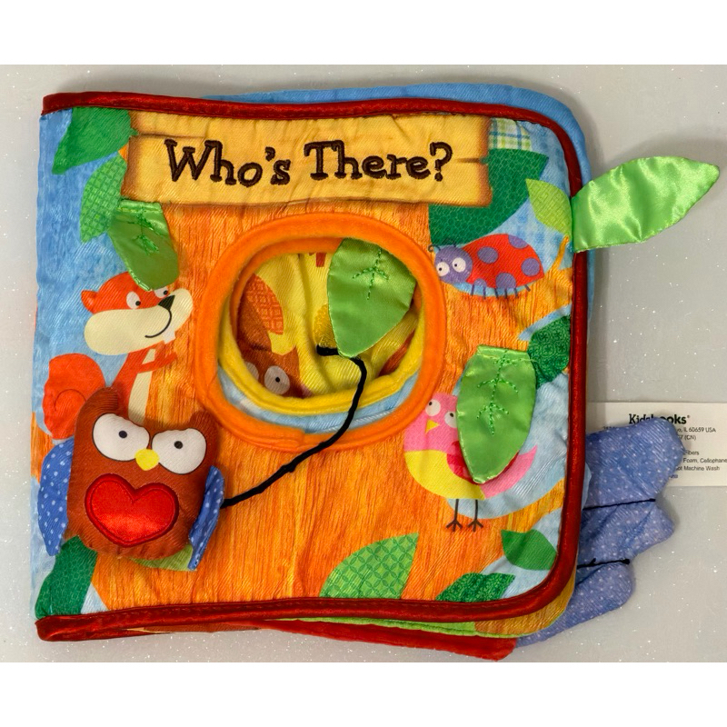 Livro Sensorial Bebê Interativo Tecido Importado Montessori Who’s There Som Texturas Crinckle Inglês Kidsbooks