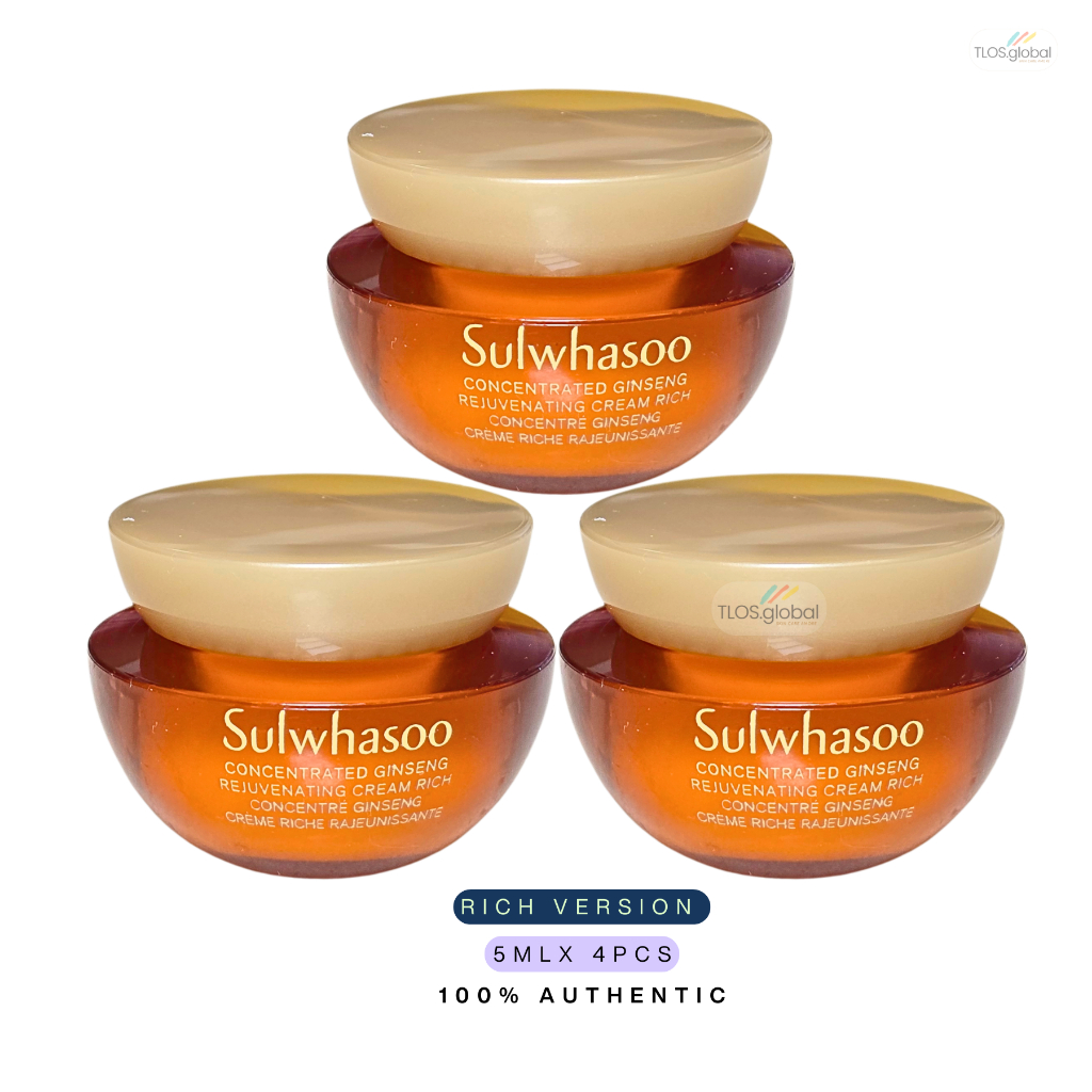 3pcs Sulwhasoo Concentrado Ginseng Creme Rejuvenescedor Ou Rico Cream or Cream RICH 5ml