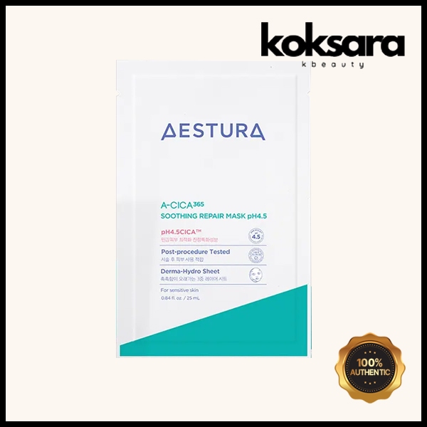 Aestura A-Cica365 Soothing Repair Máscara pH 4.5 (1 Sheet)