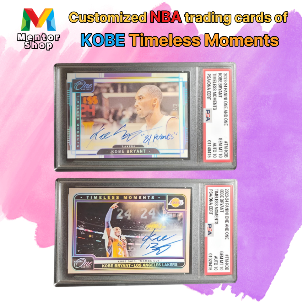 [Loja Mentor] ✨ Kobe Bryant Cartão PSA Estilo Personalizado Facsimile Auto NBA Lakers Momentos Atemporais Colecionador Presente Conjunto Premium