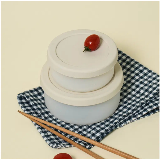 [Coréia] Recipiente Grande Redondo De Silicone Para Armazenamento De Alimentos 700ml Organizador De Geladeira Sem BPA La