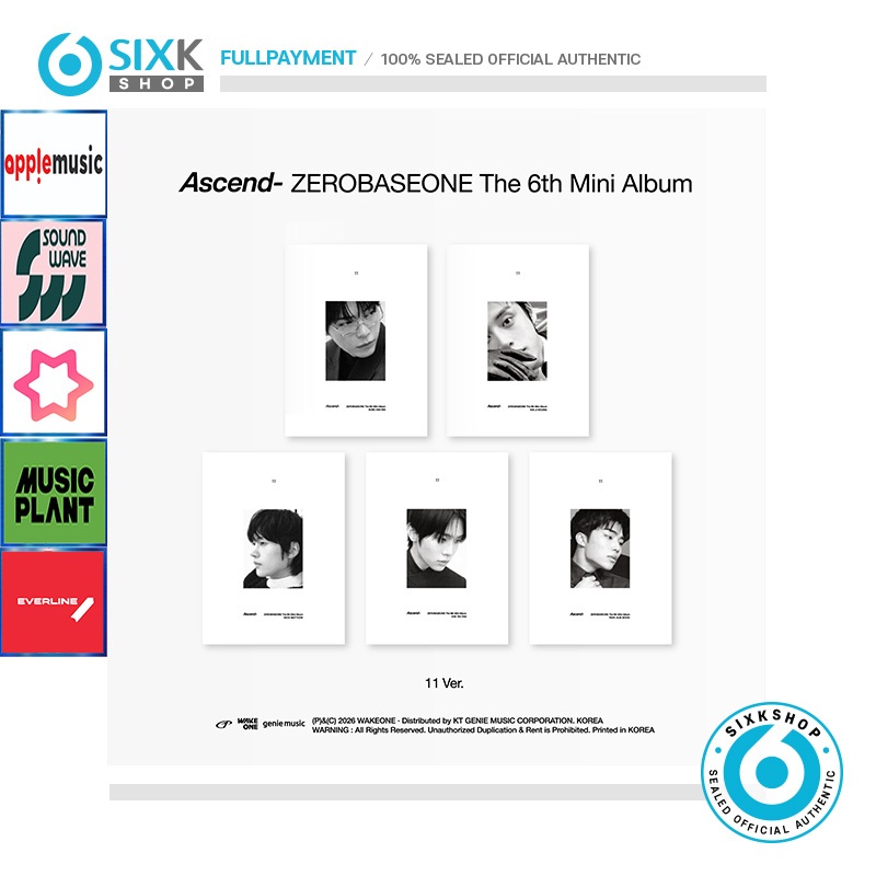 SIXKSHOP✨( POB _ 11 VERSION ) ZEROBASEONE (ZB1) THE 6TH ALBUM [ Ascend- ]