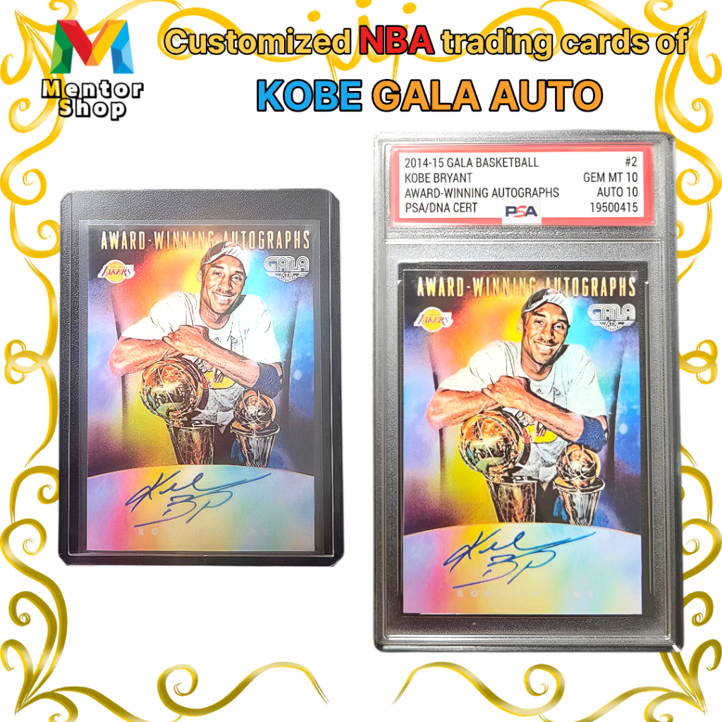 [Loja Mentor] ✨ Cartão Kobe Bryant NBA Auto Card Personalizado Facsimile Assinatura Estilo PSA Classificado Lakers Presente Colecionável MentorShop