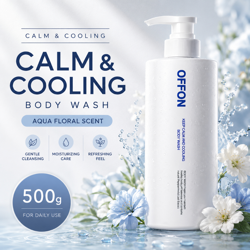 Lavagem Corporal Refrescante 500g Aqua Floral pH5.5 Limpador Suave Para Pele Sensível Gel De Banho Diário