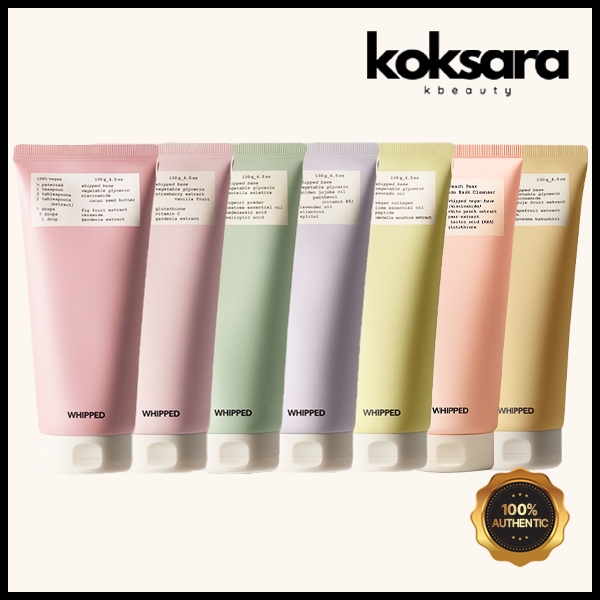 Whipped Vegan Pack Cleanser Tube Type 130g 7Types