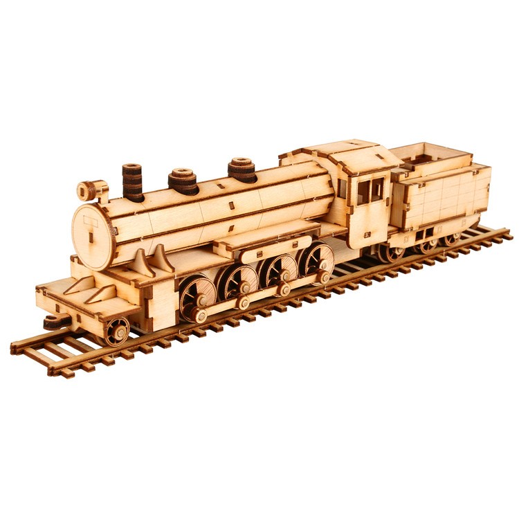 Kit De Modelo De Madeira Youngmodeler Hobby-Locomotiva A Vapor , Motor Clássico Com Artesanato DIY Para Carro Macio