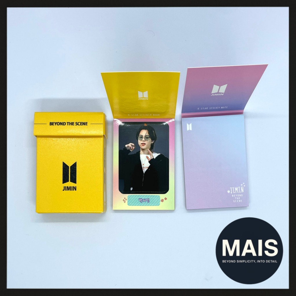 [BTS Jimin] Livro De Adesivos K-POP + Conjunto De Notas Adesivas/25 Folhas + 50 Caixa Colecionável Star