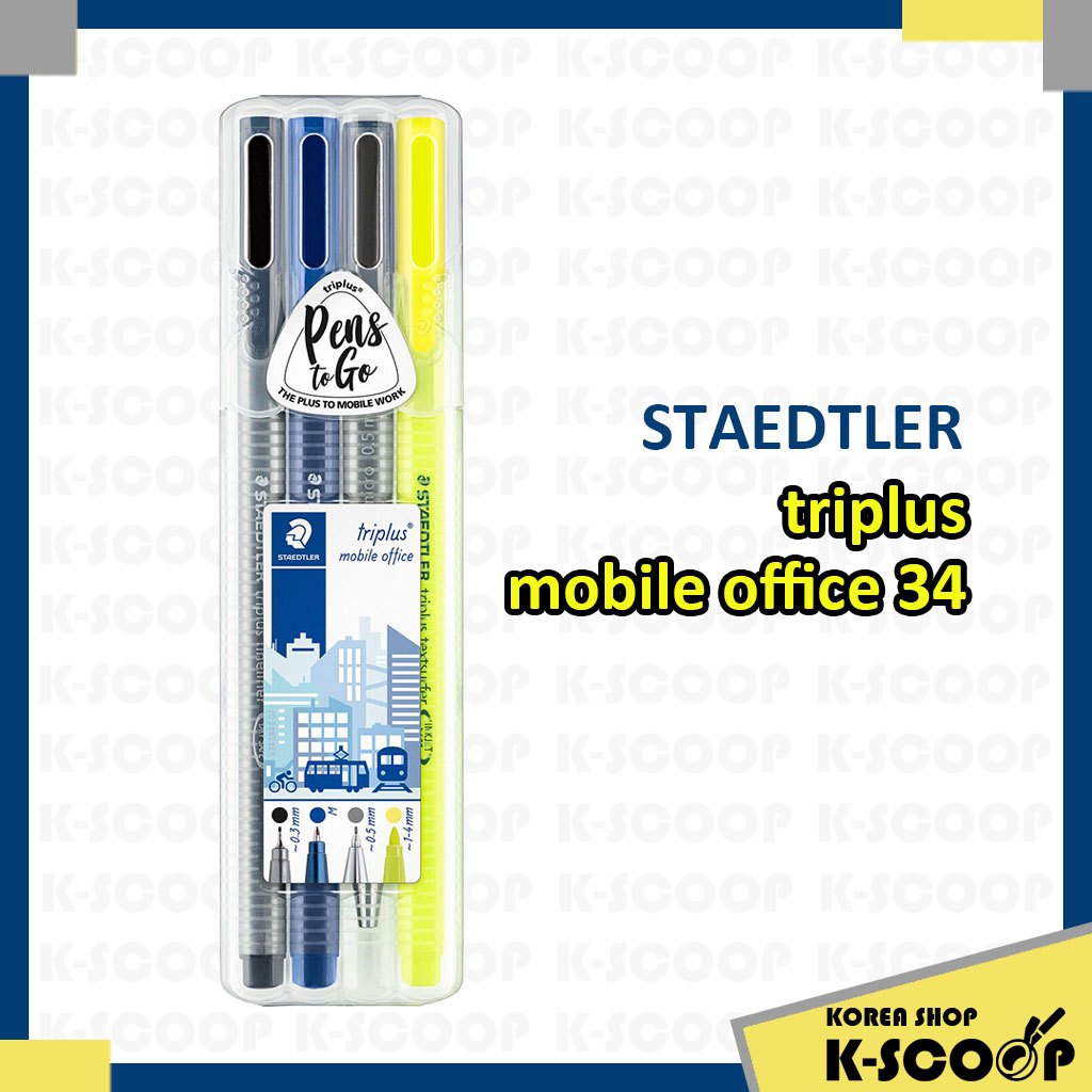Conjunto STAEDTLER Triplus Mobile Office 34-Um De 4 Canetas : Uma Caneta Esferográfica , Lápis Mecânico