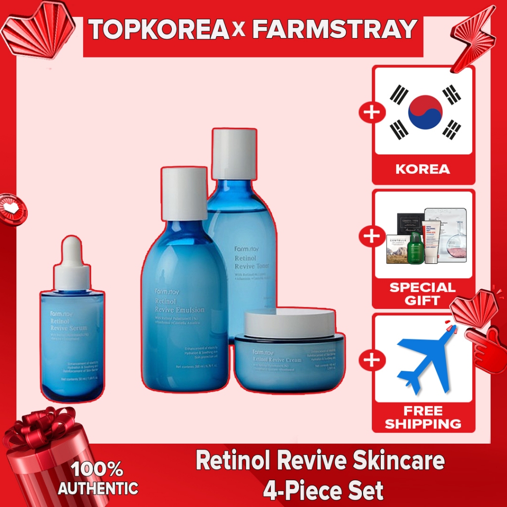 FARMSTAY Retinol Revive Serum 50ml/Creme Para Os Olhos Emulsão 200ml 100ml/Toner 200ml TOPKOREA Envio Da Coreia