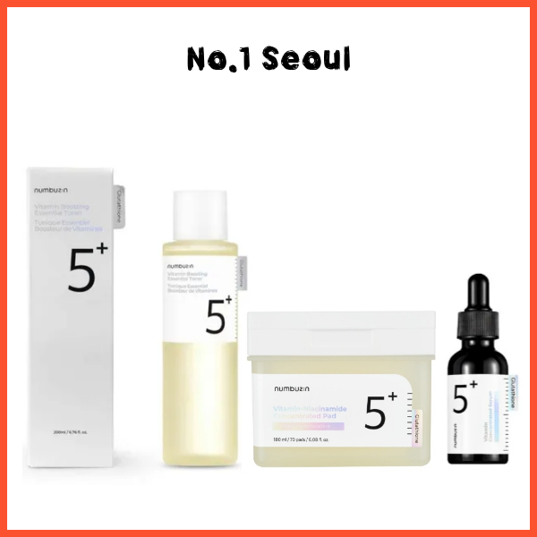 Coleção De Vitaminas De Glutationa NUMBUZIN No . 5-Toner 200ml , Sérum 30ml , Almofada 70P