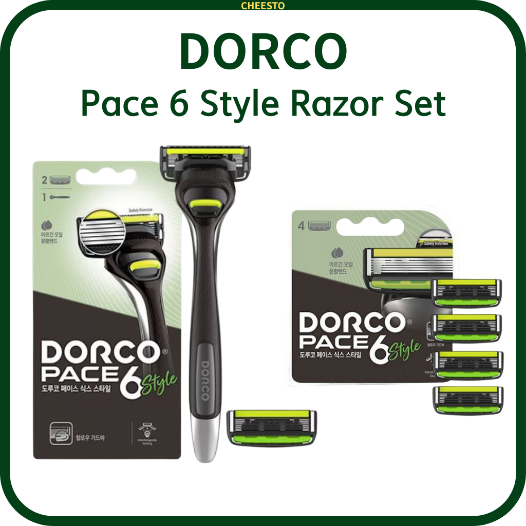 Navalha Dorco Pace 6 Style – Cartuchos Micro Span De 6 Lâminas , Protetor De Pente , Cabo Antiderrapante