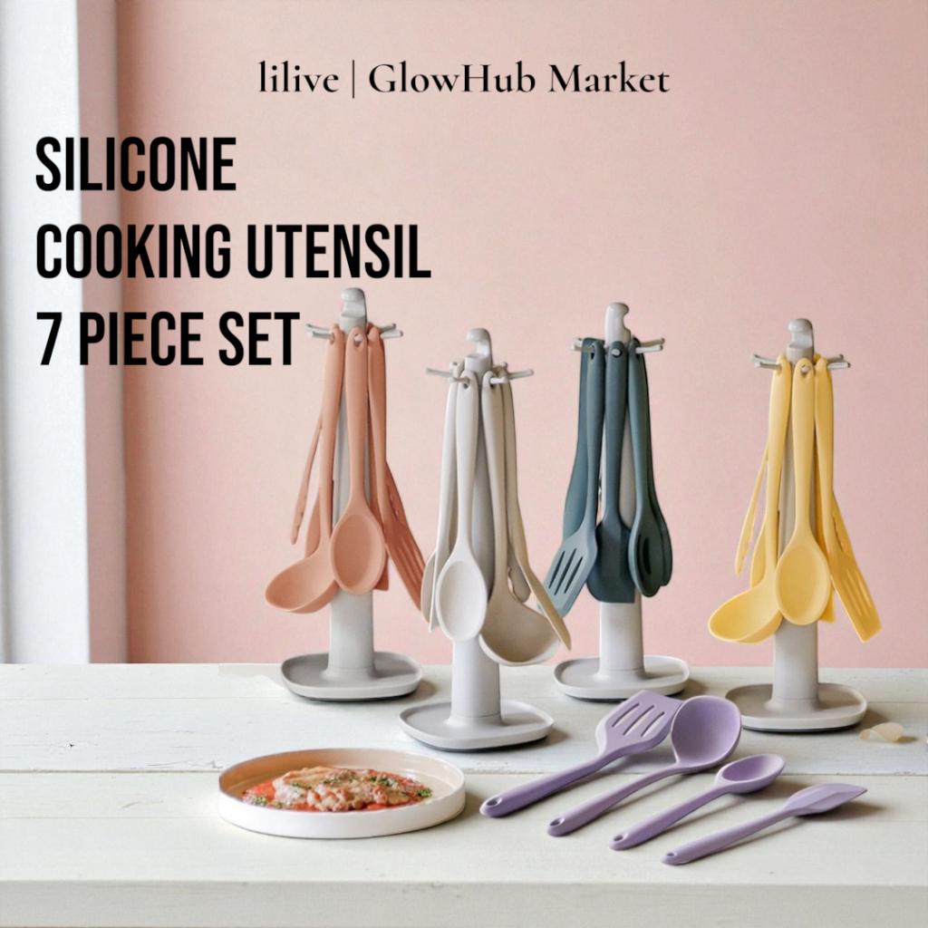 Conjunto De 7 Peças De Utensílio De Cozinha De silicone lilive | Utensílios , Antiaderentes