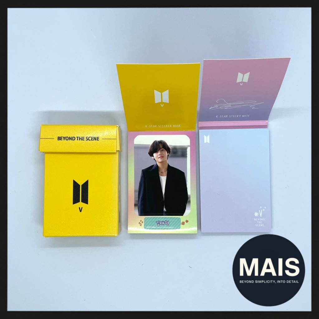 [BTS V] Livro De Adesivos K-POP + Conjunto De Notas Adesivas/25 Folhas + 50 Caixa Colecionável Star