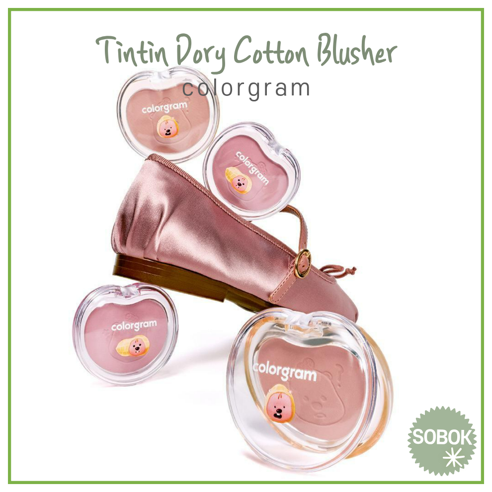 [Colorgram] Tintin Dory Cotton Blusher 4 Cores Creme Bochecha power