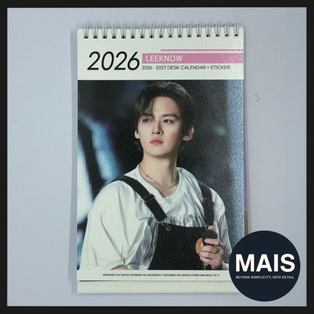 [LEEKNOW – STRAY KIDS] 2026 2027 K-POP Calendário De Mesa + Adesivos/Fotográfico Frente E Verso
