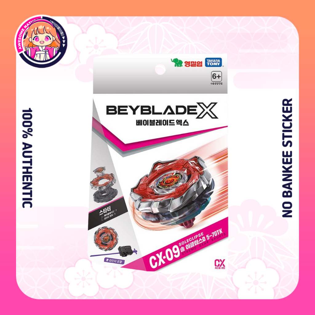 [TAKARA TOMY] BEYBLADE X CX-09/Starter Sol Eclipse D5-70TK Sem Banco/Produto Genuíno Coreano