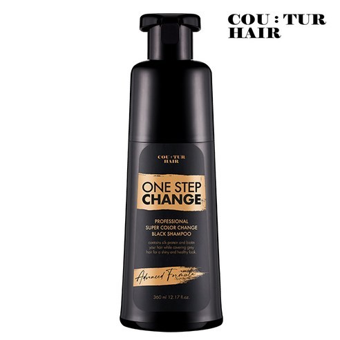 COUTUR HAIR One Step Change Shampoo De Coloração Preta Profissional 360ml Para Cobertura Cinza