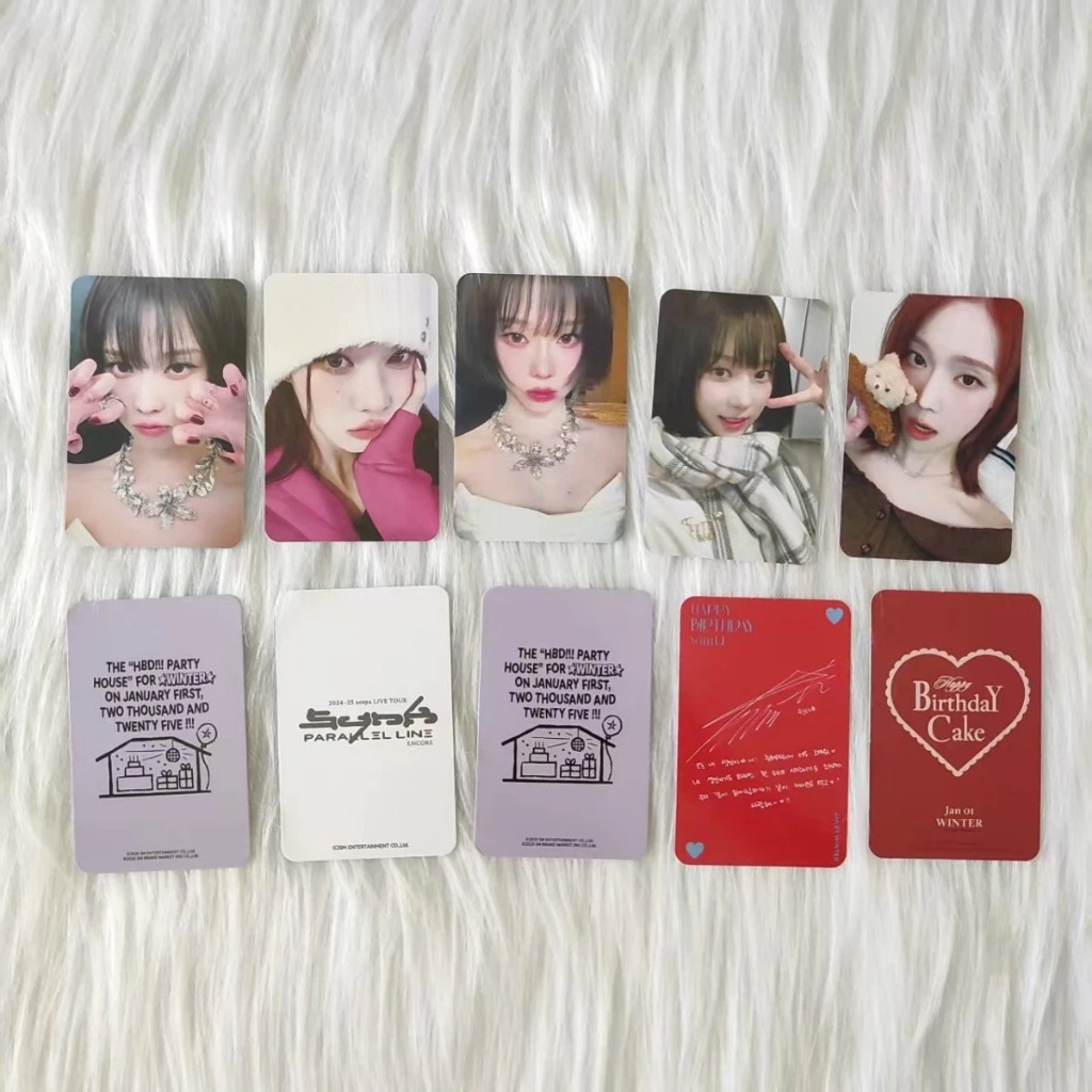 Winter aespa Kim Oficial K-pop Com Aparência De Rabo De Cavalo Alto , Estilo K4 De Inverno , Amuleto   Photocard