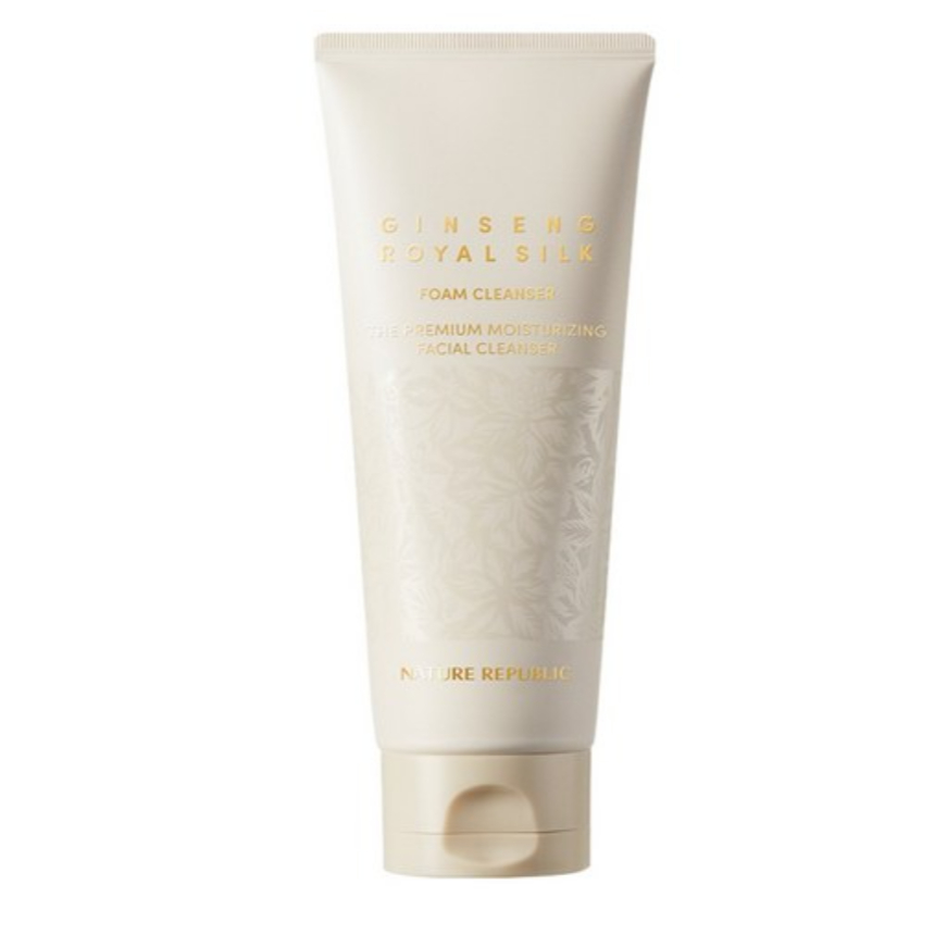 [Nature Republic] Ginseng Royal Silk Foam Cleanser 150ml-Espuma De Limpeza Facial Suave Coreana Com E Geleia Real | Limp