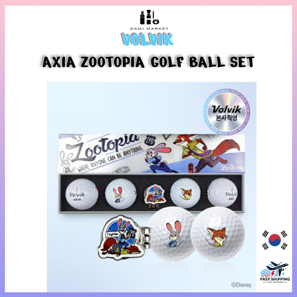 Conjunto De Bolas De Golfe VOLVIK AXIA Disney Zootopia (4 + Marcador De Bola)