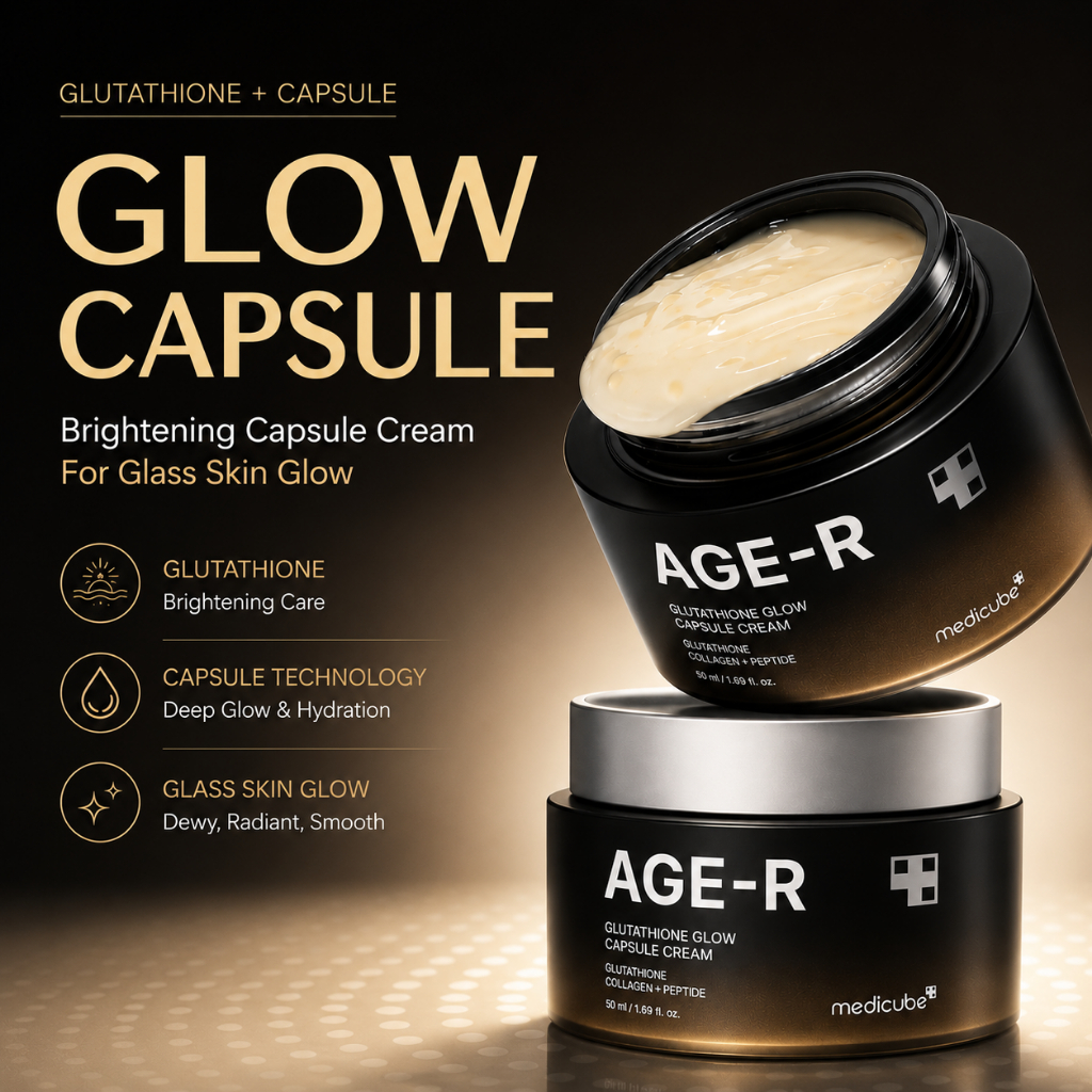 [medicube] AGE-R Glutationa Glow Capsule Creme 50ml Vidro Skin Brightening Coreano Skincare