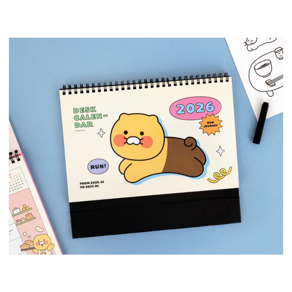 Calendário De Mesa Kakao Friends Chunsik 2026 – Lindo Planejador De 14 Meses Para Um Espaço De Trabalho Mais Feliz