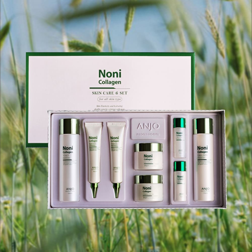 ANJO Noni Collagen Skin Care 6 Conjunto Com Kit De Viagem Hidratante De Cuidados Diários