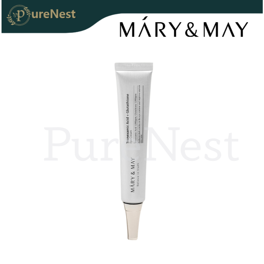 [MARY & MAY] Creme Para Olhos Com Ácido Tranexâmico + Glutationa 30ml/12ml