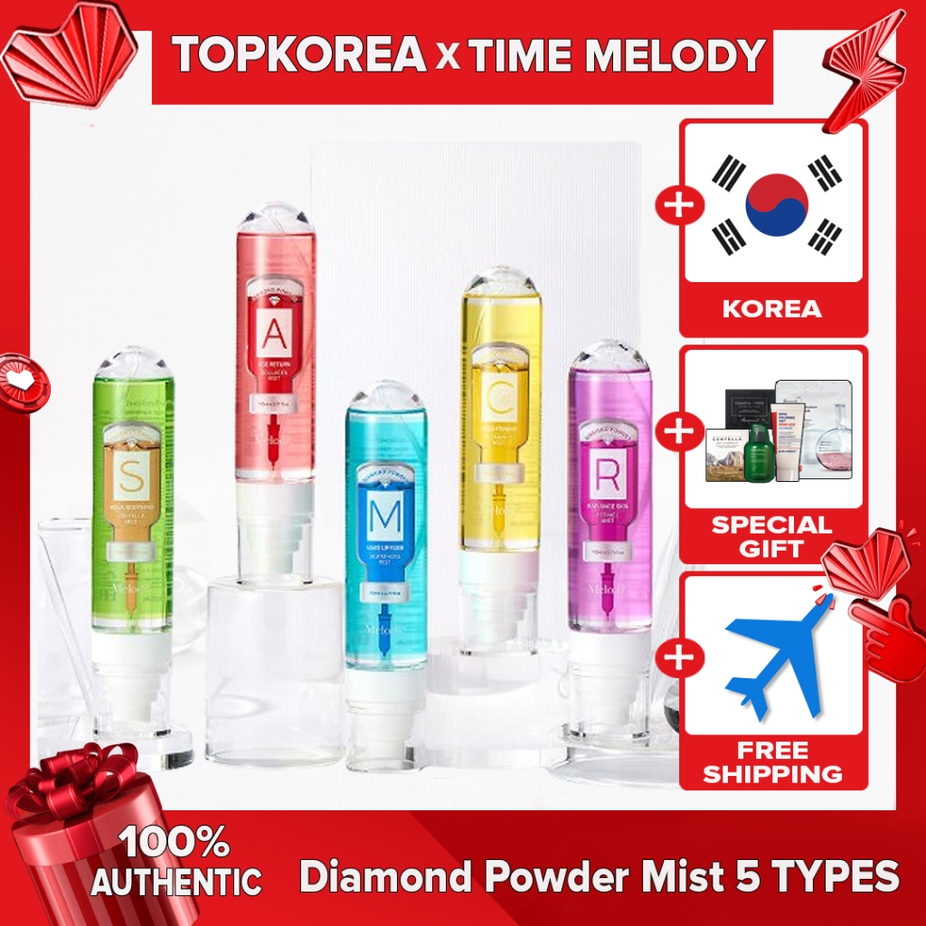 Time Melody Centella Aqua Calmante , Glutationa Make Up Fixer , Retinol Radiance Skin , Vita C Brightening , Collagen Age Return Névoa De Pó De Diamante 110ml TOPKOREA Envio Da Coreia