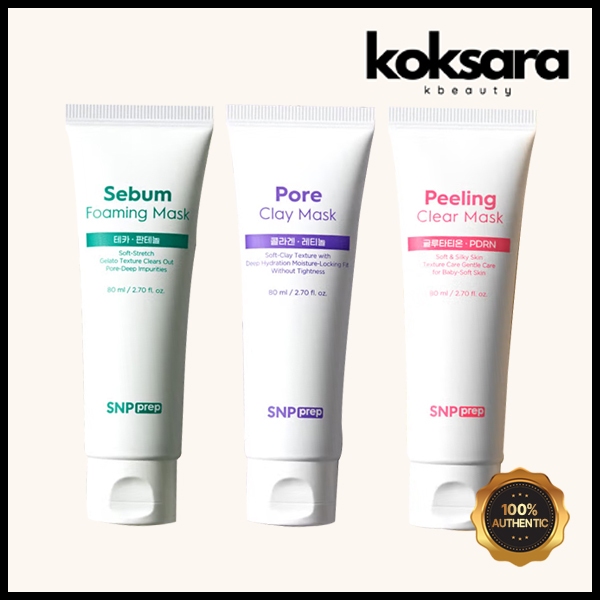 SNP Prep Excess Sebum/Dead Skin Tone/Pore Mask 80 ml 3types