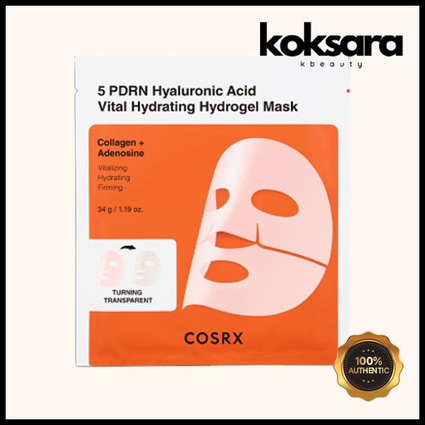 Cosrx 5 PDRN Hyaluronic Acid Vital Hydrating Hydrogel Mask 34g 1ea, 3ea