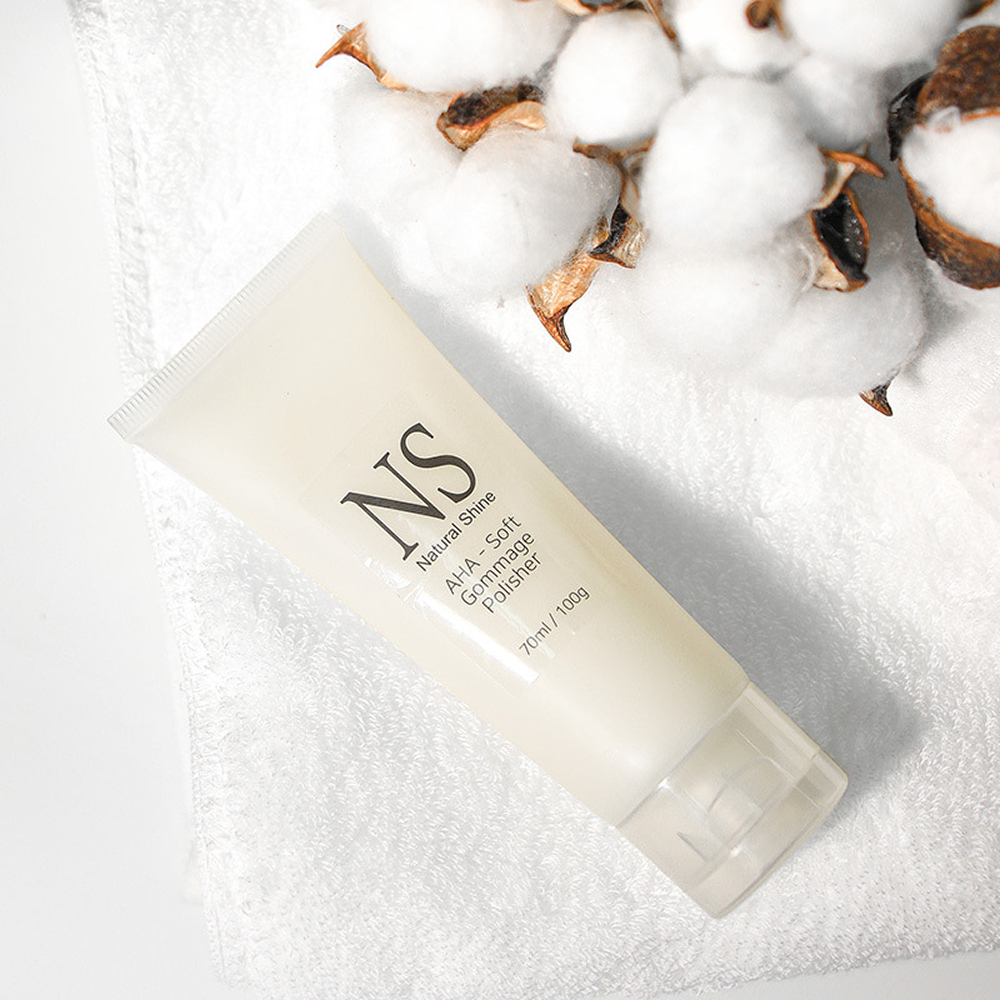 Natural Shine AHA Soft Gommage Polisher 70ml Gel Esfoliante Suave Para Cuidados Com A Pele
