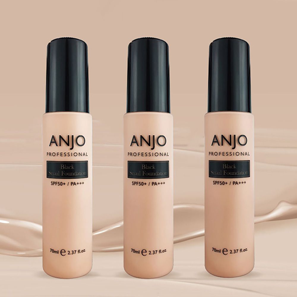 ANJO Black Snail Foundation Fps50 + PA + + 70ml Base De Maquiagem Com Cobertura Suave De 2 Cores