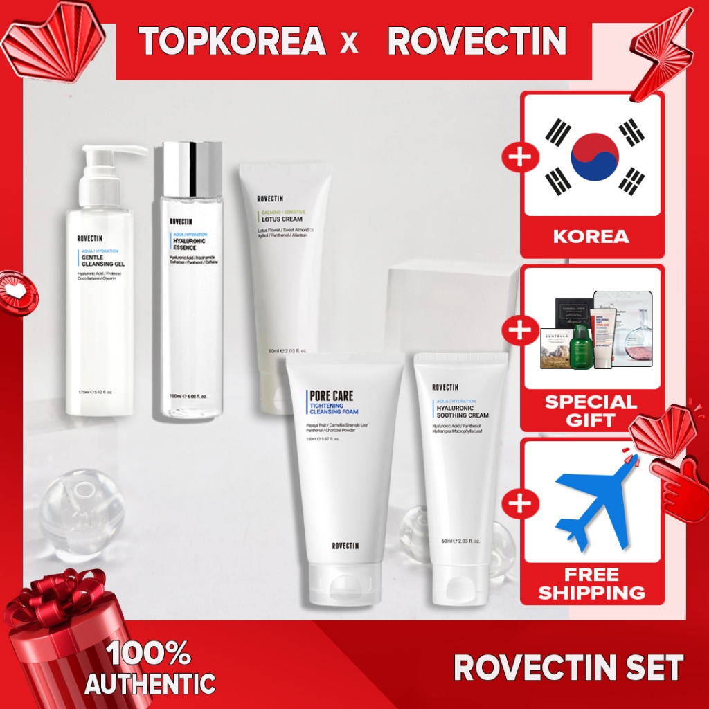 ★ Rovtectina Creme De Água Clean Lotus 60ml/Gel De Limpeza Suave Aqua 175ml/Loção De Tratamento Ativador Skin Essentials