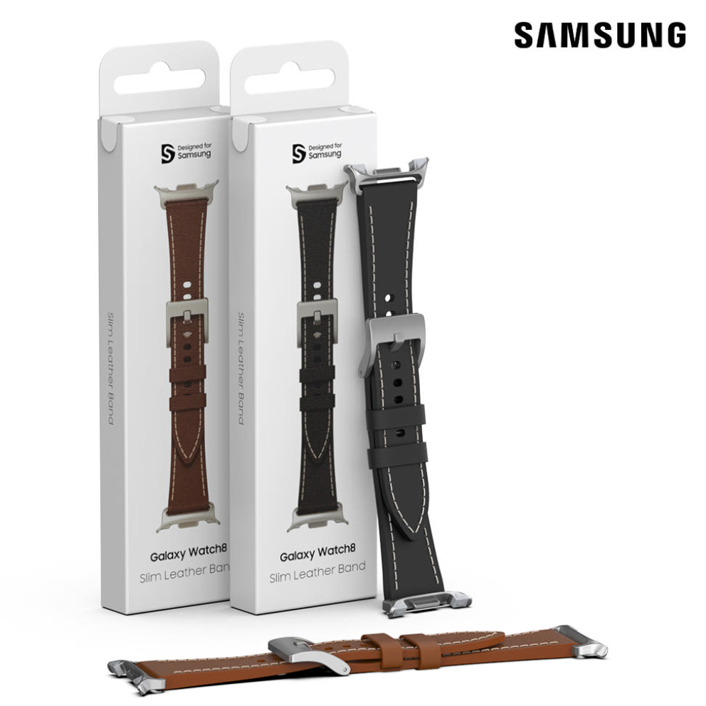 Pulseira De Couro Fino Samsung Para galaxy watch 8/8 Clássico Preto Marrom origi