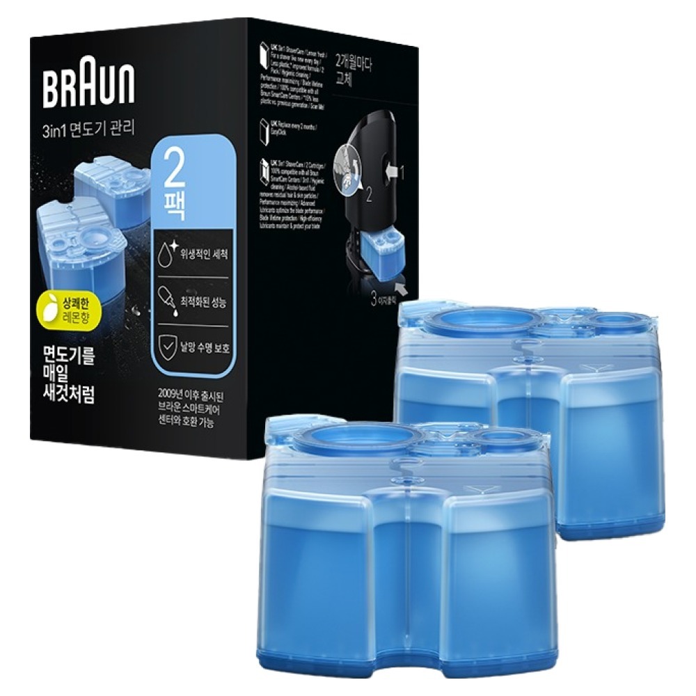 BRAUN Clean & Renew Novo Cartucho De Limpeza De Barbeador Com 2 Pacotes De Recarga SmartCare Para Homens