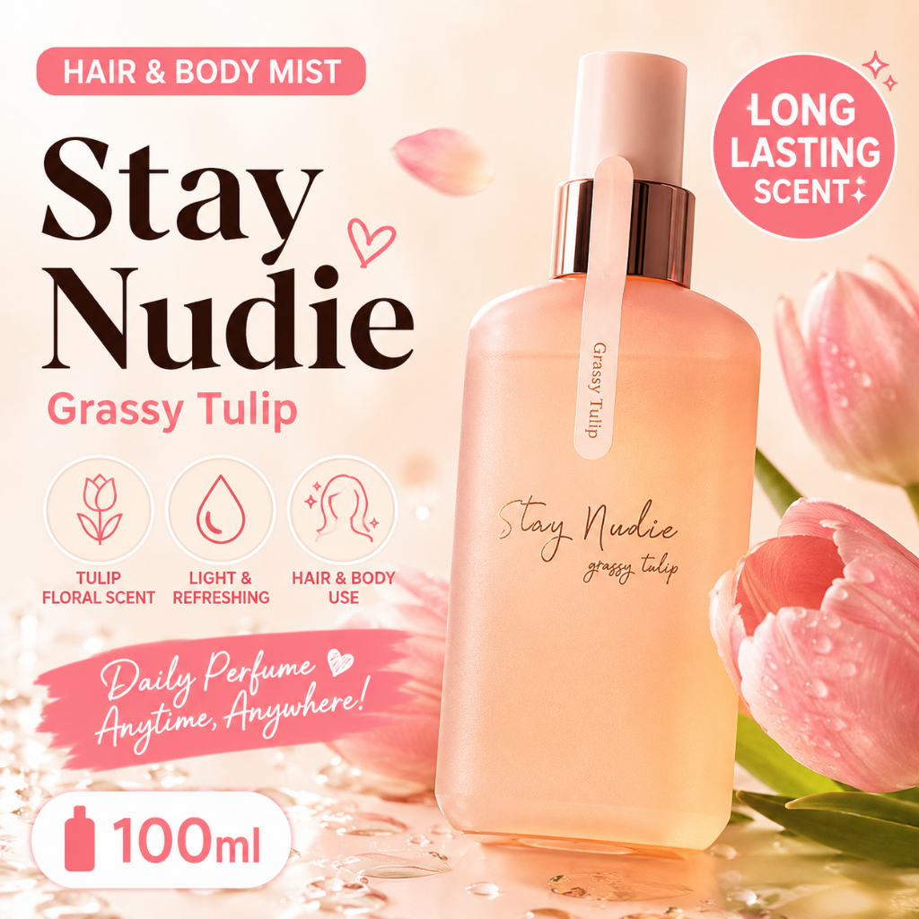 Bodyholic Stay Nudie Hair & Body Mist Grassy Tulip 100ml Perfume Spray Corporal Aroma Floral
