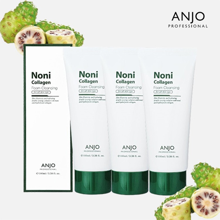 ANJO Noni Collagen Pore Foam Limpeza 100ml 1 + Conjunto De Lavagem Facial De Profunda
