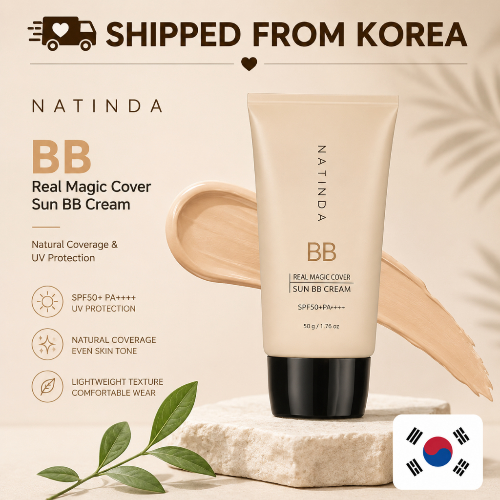 [NATINDA] Real Magic Cover Sun BB Creme Fps50 + PA + 50g | Maquiagem Base UV Diária K-Beauty