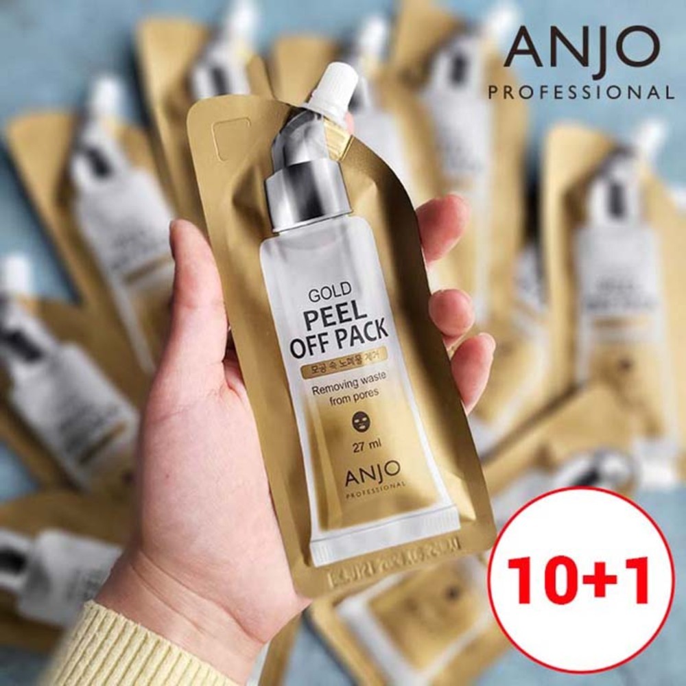 ANJO 24K Gold Peel Off Pack 27ml 10pcs Blackhead Care Mask Refrescante Pacote De Cuidados Com Os Poros