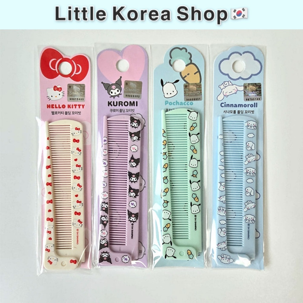 [Sanrio] Pente De Cauda Dobrável Genuíno/Ferramentas De Cabelo Diárias Portáteis/Fabricado Na Coreia/Hello Kitty , Kurom