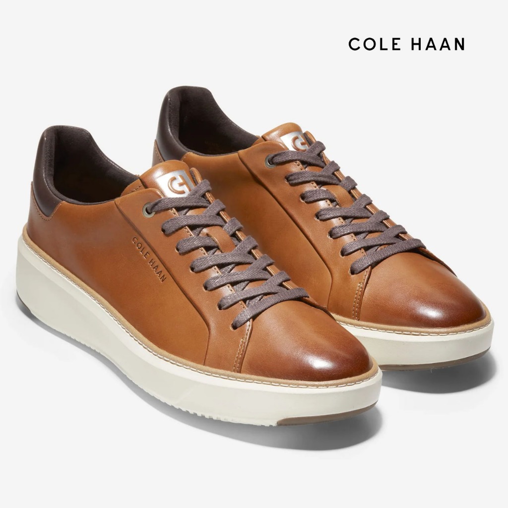 [Cole Haan] GRANDPRO Topspin Tênis Masculino Couro Bronzeado Britânico