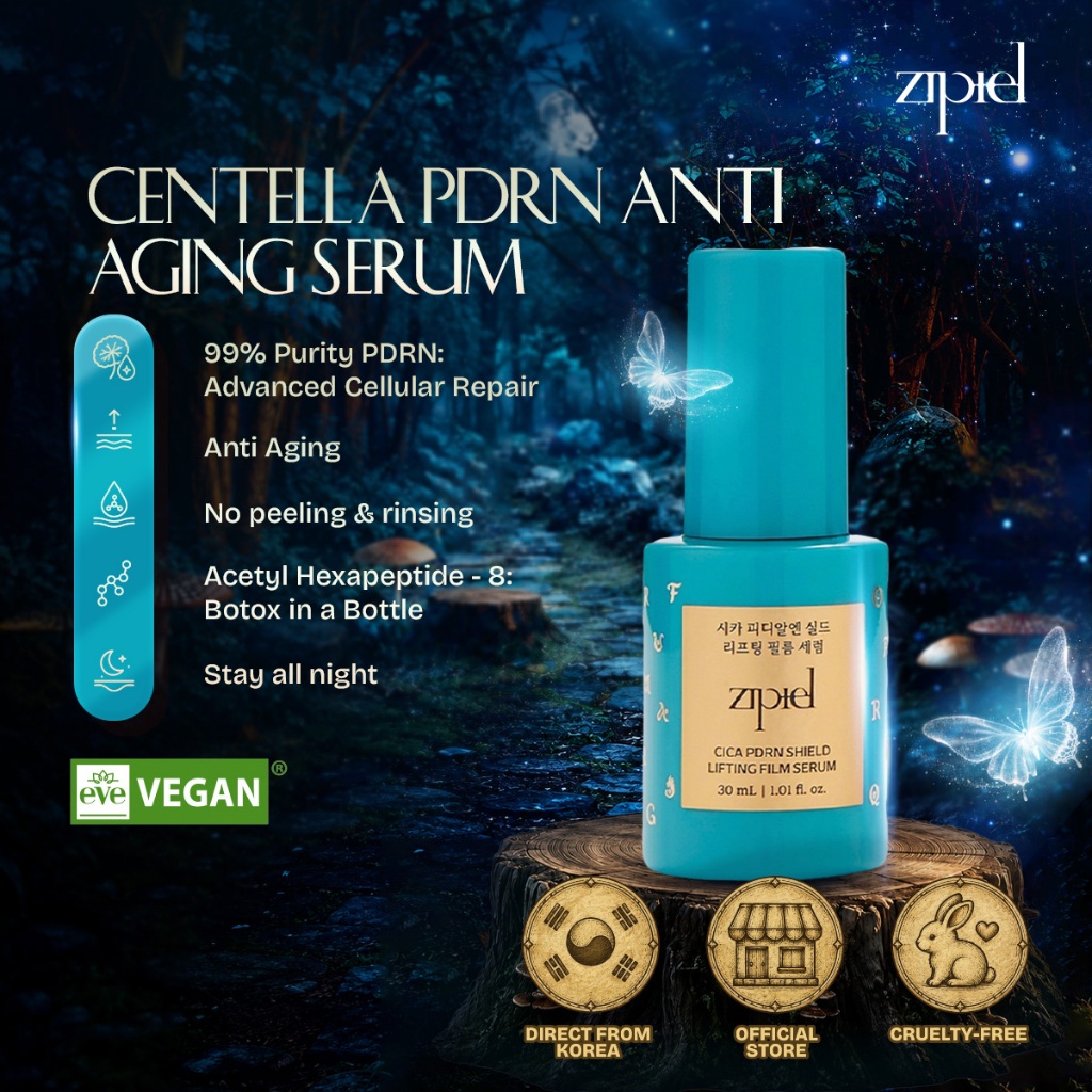 Sérum Coreano ZIPIEL Cica PDRN + Ácido Hialurônico 30ml - Efeito Lifting Imediato, Skinbooster e Anti-idade - K-Beauty O