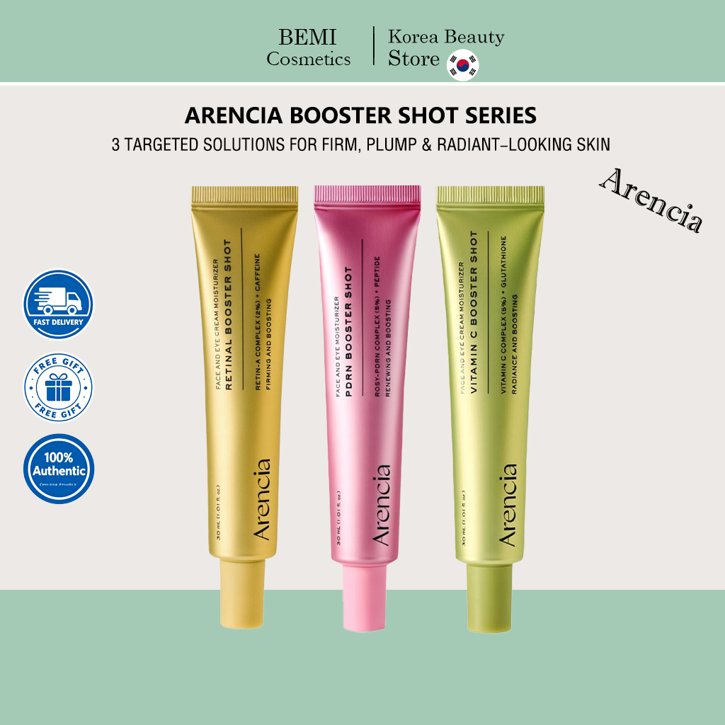 ARENCIA Booster Shot 30ml PDRN Vitamina C Retinal Creme Para Rosto E Olhos Hidratante Iluminador Firmador Cuidados Com L