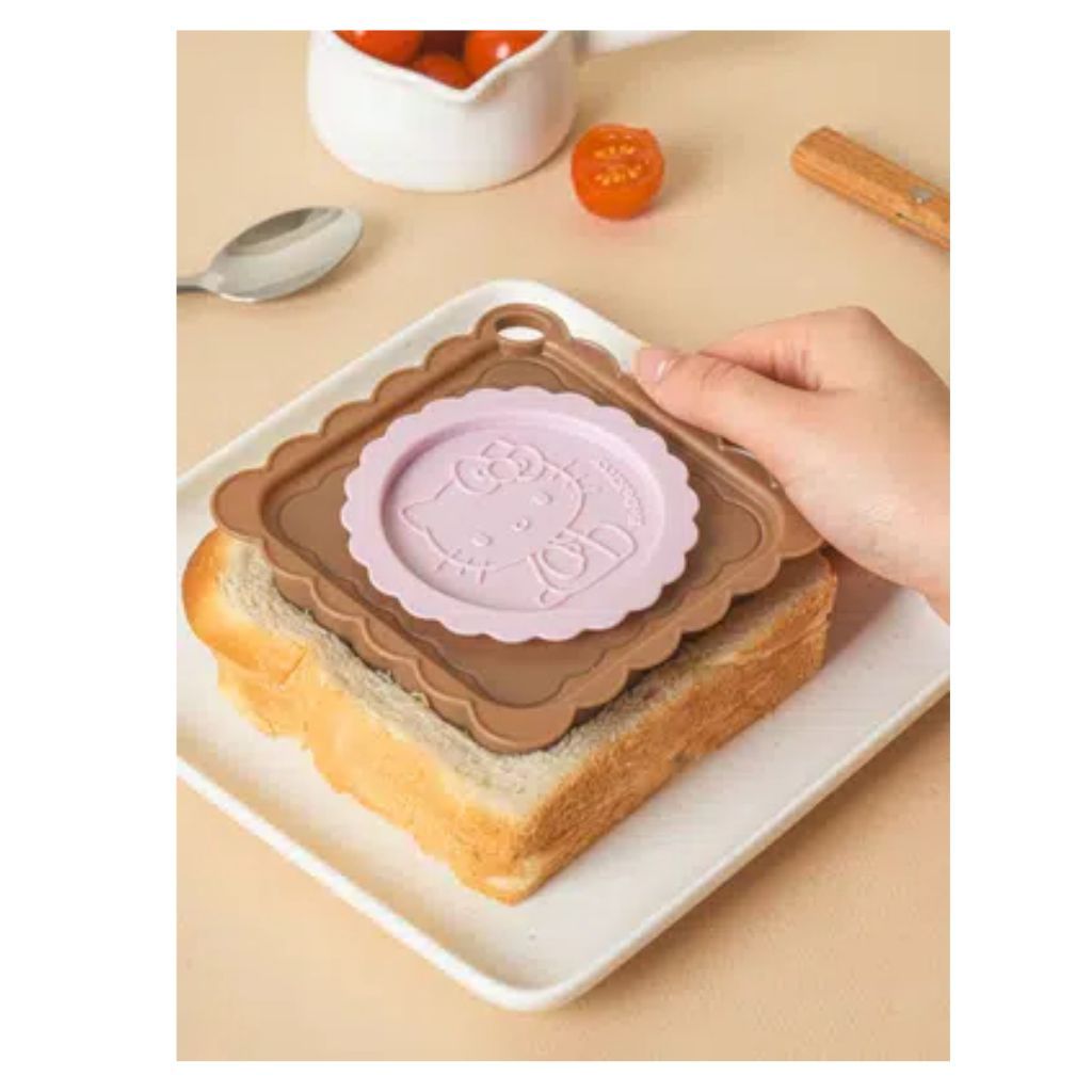 Sanrio Hello Kitty Sanduicheira Bonito Torrada Selo Molde De Grau Alimentício Silicone Pão Imprensa Para Crianças Lanche
