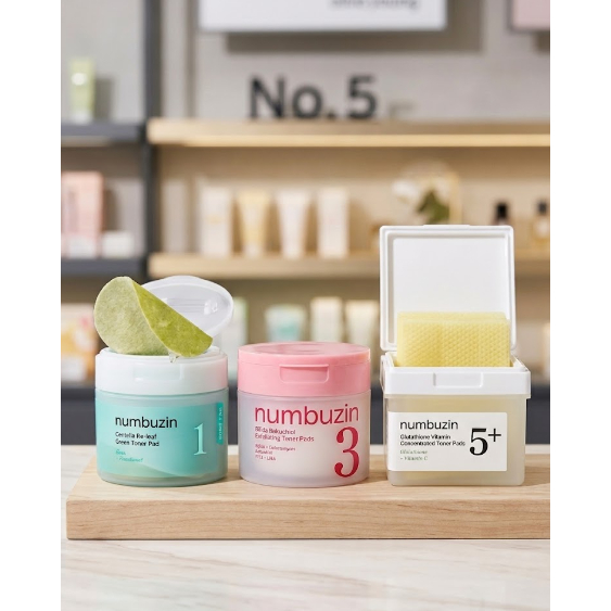 [K-BEAUTY] numbuzin No . 1 Centella Green Pad/3 Radiance Essence 5 Glutationa C Trace 70ea (Tônico Duo)