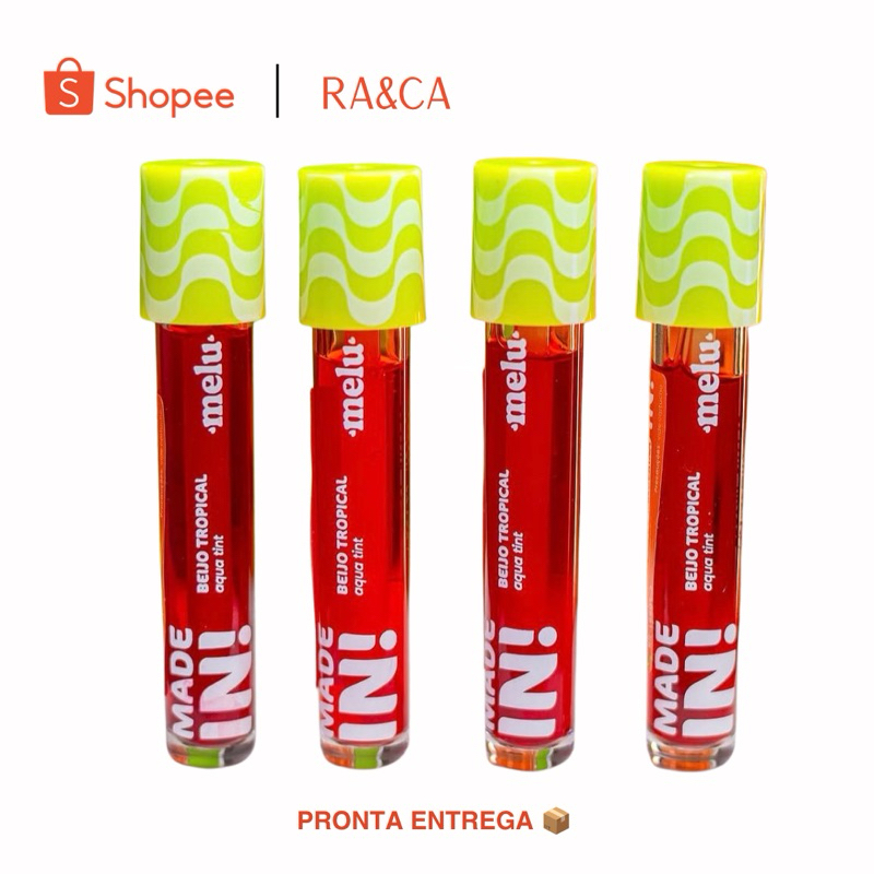 Aqua Tint Lip Tint Líquido Várias Cores Maquiagem Boca e Bochecha 4 Cores Lip Tint Aqua Tint Melu Ruby Maquiagem