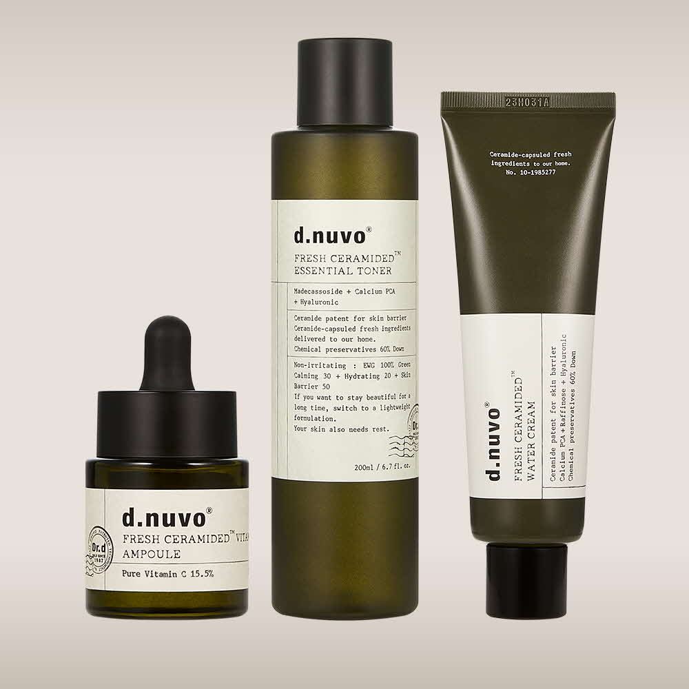 D.Nuvo Ampola De Vitamina C Ceramida Fresca 18ml + Toner Essencial 200ml + Conjunto De Creme De Água 80ml