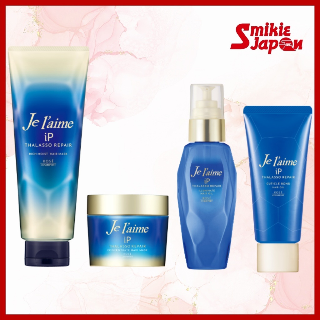 KOSE Je l'aime iP Thalasso Repair Intensive Moisture Beauty Hair Mask 230g/Cuticle Bond Hair Oil 80g/Concentrated Hair Mask 200g Direct From Japan
