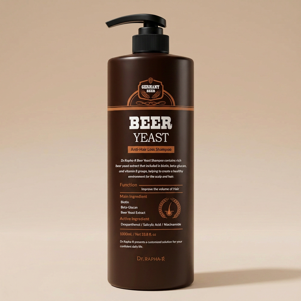 Dr . RAPHA-R Shampoo Para Cuidados Com Volume Do Couro Cabeludo Fermento De Cerveja Alemã 1000ml Os Cabelos Coreanos